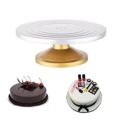 Cake Decorating Turntable 360 Degree Rotating Fiber Cake Stand