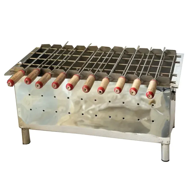 SS Charcoal Barbeque Grill, With 6 Skewers