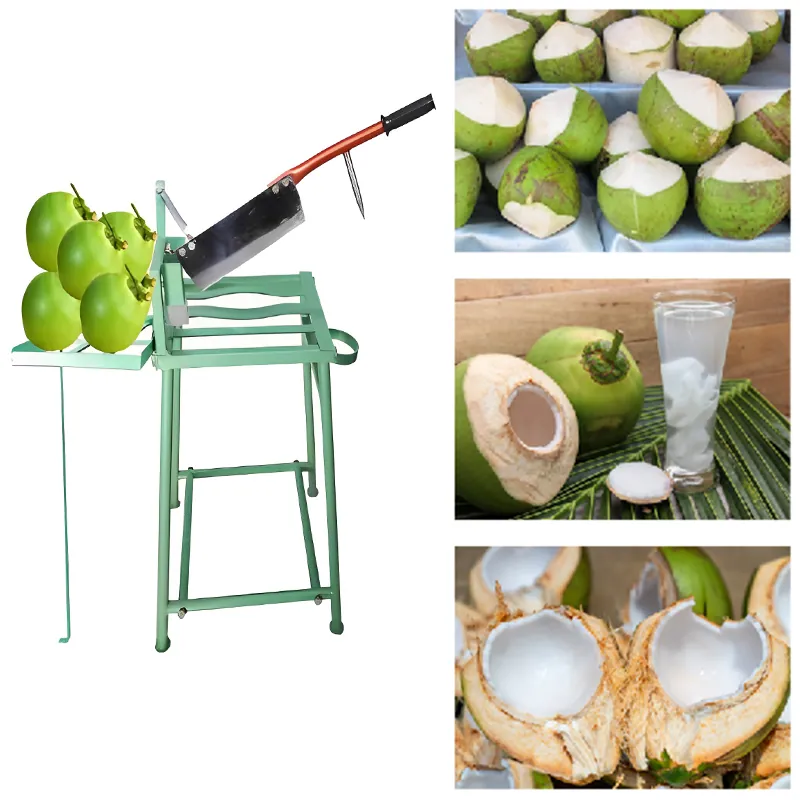 Manual Tender Coconut Cutting Machine with Front Tray (Type-Mild Steel), 98 x 44 x 98 cm