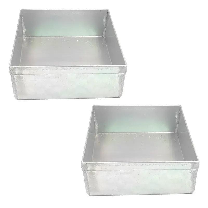 Combo of 10 Inch and 11 Inch Aluminium Square Cake Baking Mould/Pan Tray, 2.25 Inch Deep