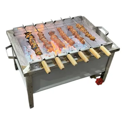 Commercial 21 x 18 Inch Gas Operated Single Burner Kabab Bhatti With 6 Skewers