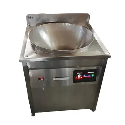 Commercial 40 Inch Stainless Steel Induction Kadhai Machine, 60 Litre