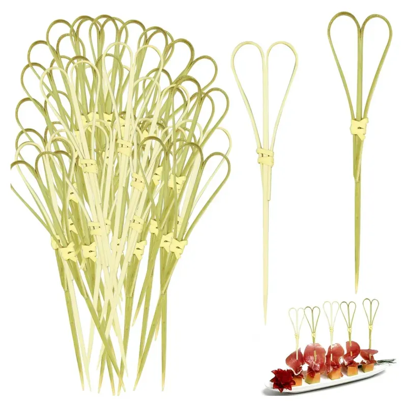 POCHEON ® 3.6 Inch Size (Small) Heart Shaped Bamboo Skewers (Pack-50 pcs)