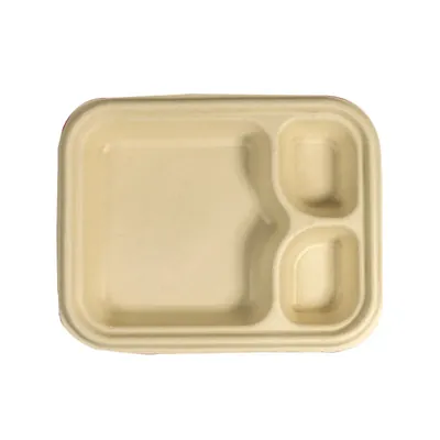 3 CP Chuk 100% Biodegradable & Compostable Snack Tray Oil-Resistant & Microwave Safe Disposable Tableware for Parties (Pack-500 Pcs)