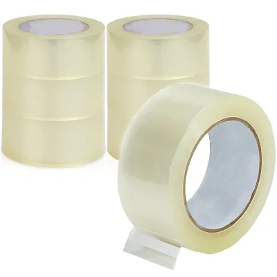 6 Pcs, 48 mm x 55 m BOPP Packaging Clear Tape For Packaging, Decorating And DIY Works