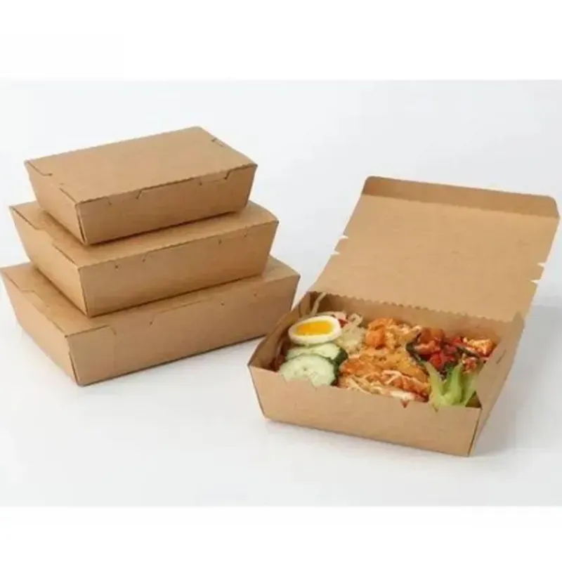 POCHEON ® 50 pcs 750 ml Disposable Kraft Paper Boxes (Color-Brown)