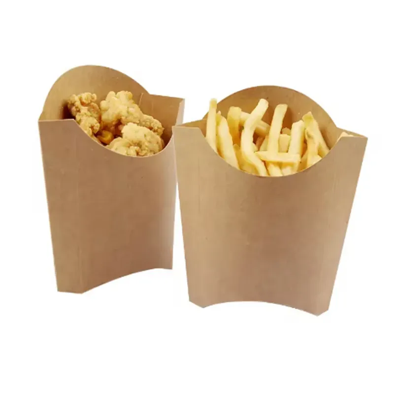 Premium Kraft Paper Disposable Brown French Fry Container for Food Takeaway, Picnics (Pack-Pack of 50 Pcs)