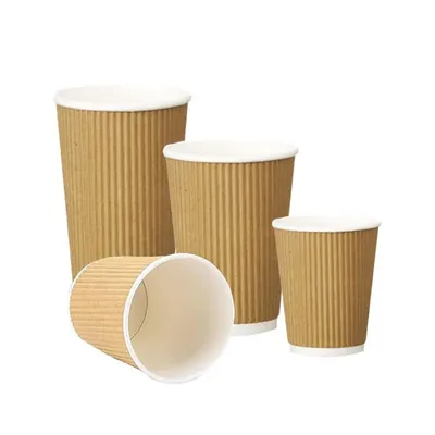 1500 Pcs, 210 ml Brown Ripple Cup for Coffee, Tea and Drinks Serving and Takeaway