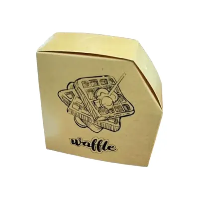 100 Pcs, Brown Waffle Boxes for Packaging Ideal for Packaging & Takeaways