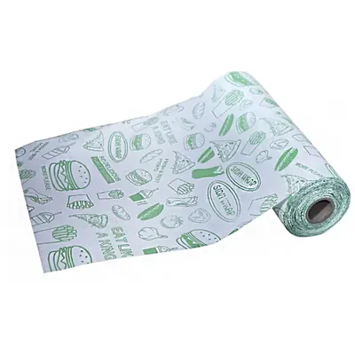 2 Pcs, 50 m, 12 Inch, 40 GSM Butter Paper Roll for Food Packaging and Takeaway