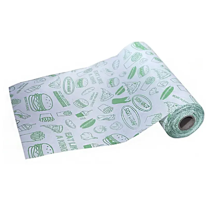 2 Pcs, 50 m, 12 Inch, 40 GSM Butter Paper Roll for Food Packaging and Takeaway