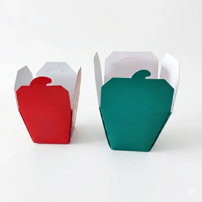Premium 450 ml Designer Chinese Noodle Boxes, Disposable Food Takeaway Packaging