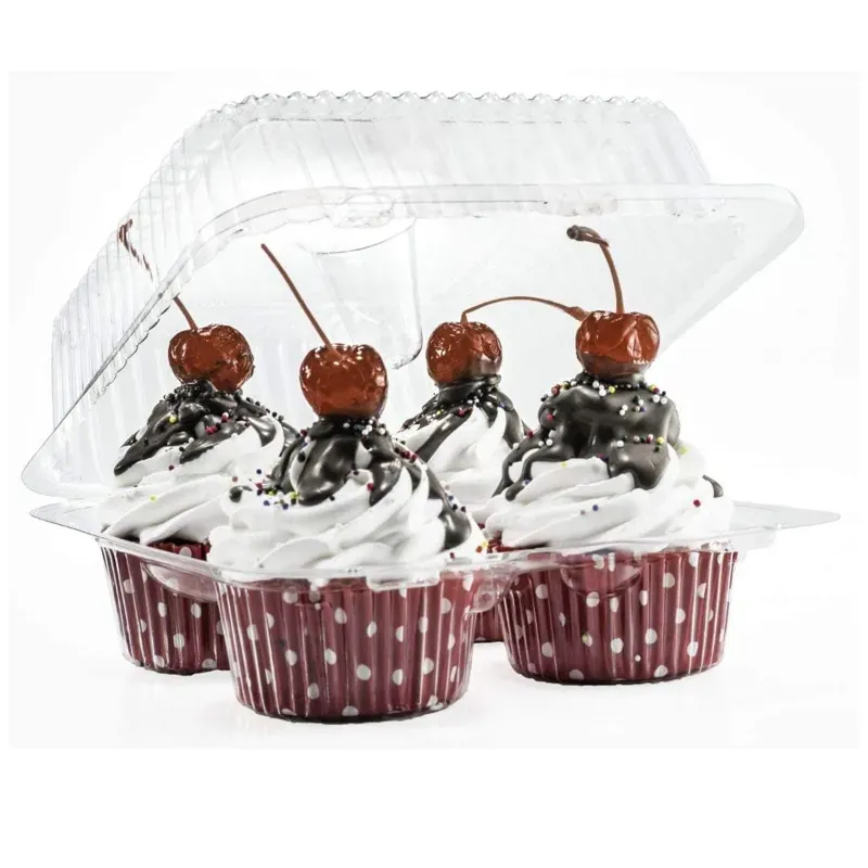 900 Pcs, 4 Cavity Clamshell Muffin/Cupcake Container