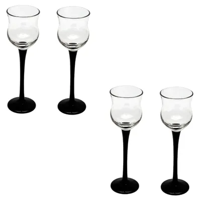 Fancy Glasses 18 cm Height with Colored Stem, Crystal Clear Candle Holders, 12 Pcs, for Party