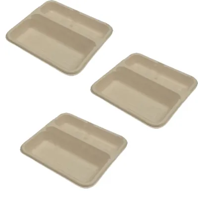 Chuk 70:30 Biodegradable Delivery Container 500pcs, Sugarcane Bagasse Takeout Box for Parties Family Events