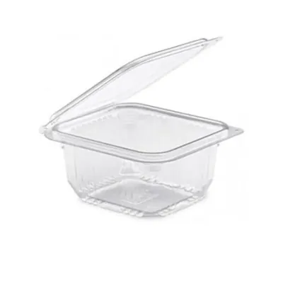 800 Pcs, 1000 ml PET Hinged Transparent Container for Cookies, Snacks, Dry Fruits Packaging