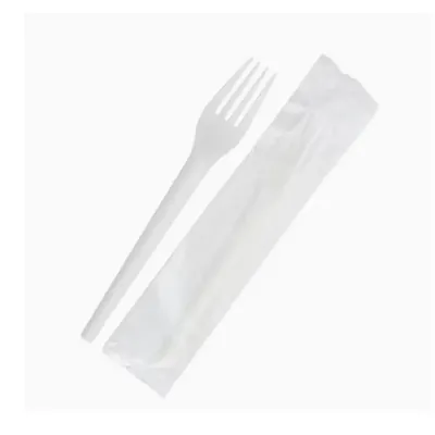 6-Inch (150 mm) Eco-Friendly Cornstarch Forks With Paper Pouch, Heavy Duty, Compostable and Ideal for Events & Home (Pack-Pack of 100 Pcs)