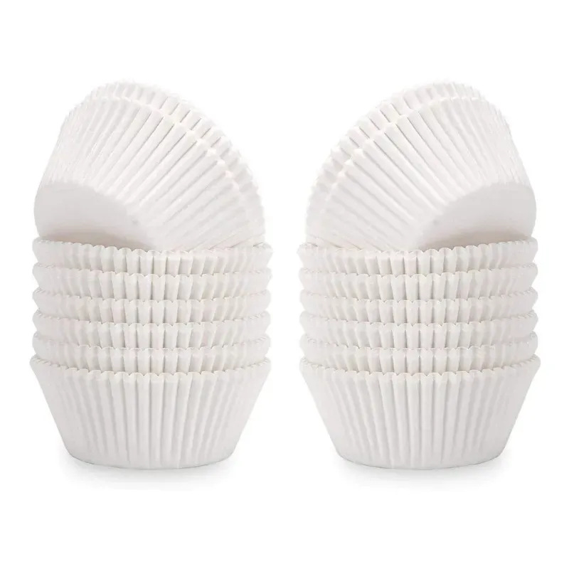 10000 Pcs, 30 x 15 mm White Paper Disposable Baking Cupcake Liners For Professional Bakeries