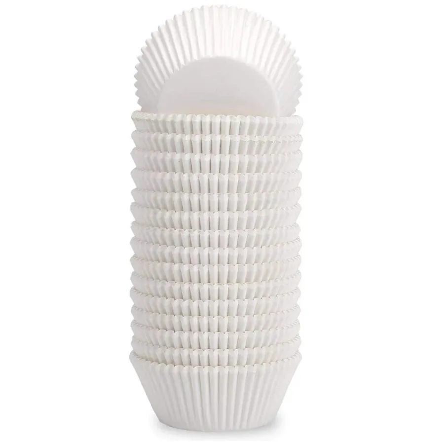 10000 Pcs, 38 x 25 mm White Paper Disposable Baking Cupcake Liners For Cup Cakes and Muffins