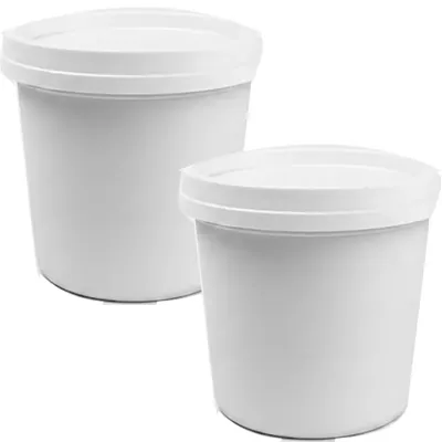 1000 ml x 1000pcs White Disposable Paper Tubs with Lid, 330 GSM for Picnic, Travel, Food Truck