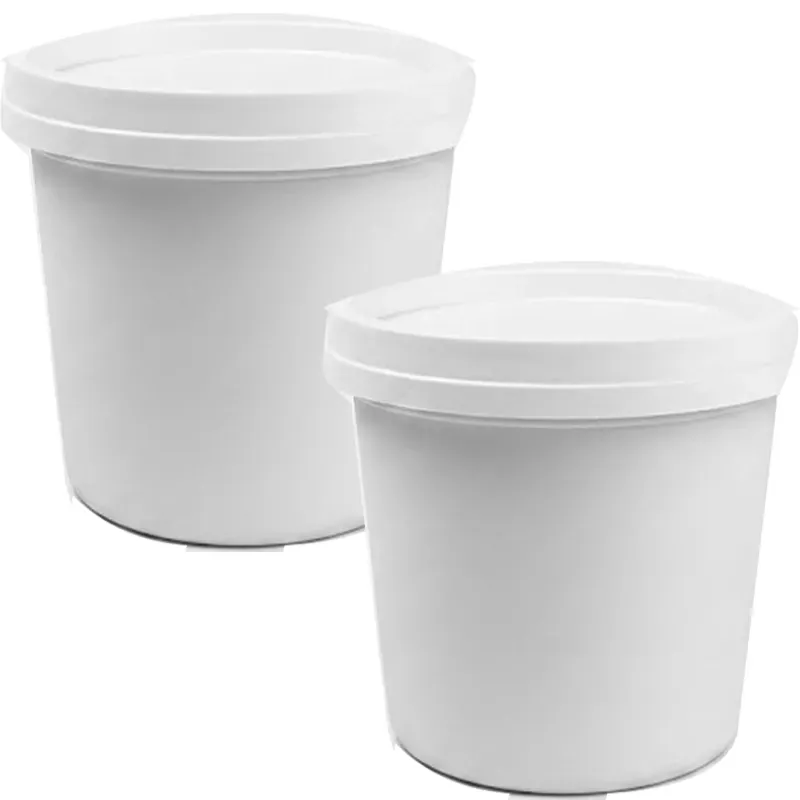 1000 ml x 500pcs White Disposable Paper Tubs with Lid, 330 GSM for Picnic, Travel, Food Truck