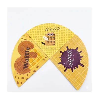 Premium Designer Regular Size Waffle Cone with Inside Protective Moisture Barrier (Pack-100 Pcs)