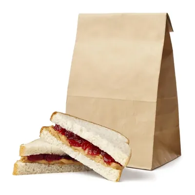 100 Pcs, 1 kg Capacity 70 GSM Disposable SOS Brown Multipurpose Usage Paper Bags for Shopping, Packaging