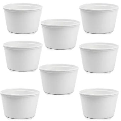 50 ml x 1000pcs White Disposable Small Paper Tubs without Lid, 165 GSM for Picnic, Travel, Food Truck