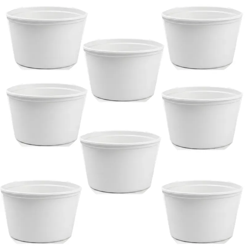 100 ml x 500pcs White Disposable Small Paper Tubs without Lid, 195 GSM for Picnic, Travel, Food Truck