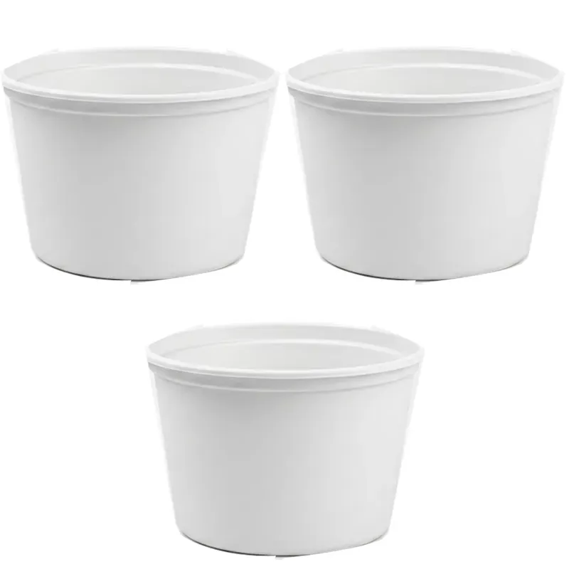 200 ml x 500pcs White Disposable Small Paper Tubs without Lid, 255 GSM for Picnic, Travel, Food Truck