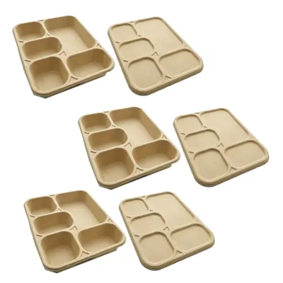 Chuk 5 CP Biodegradable Meal Tray with Lid 1000pcs, Eco Friendly Food Plate for Parties, Catering & Family Events
