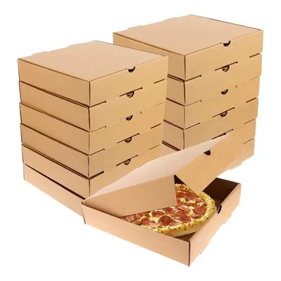 100 Pcs, 10 x 10 x 1.5 Inch 320 GSM Duplex Pizza Box for Cookies, Pastries, Mini Cakes, Donuts, Pie Slices