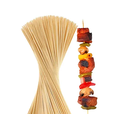 HORECA DISPOSABLE 4 Inch Wooden Bamboo Skewers Sticks, Perfect for Grilling, Roasting and Party Treats (Pack of 700)