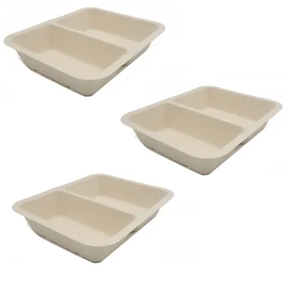 Chuk 50:50 Premium Biodegradable Delivery Container 1000pcs, Sugarcane Bagasse Takeout Box for Parties Family Events