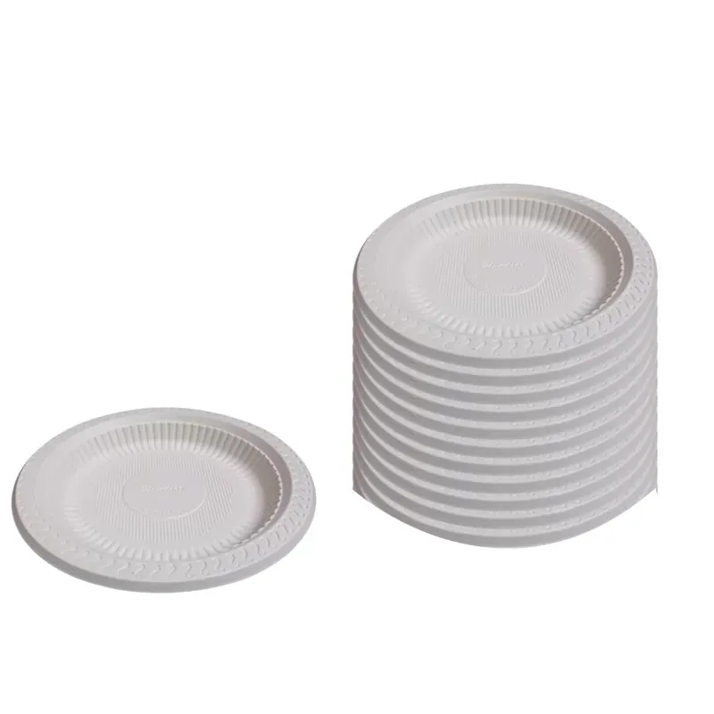 Cornstarch Round Plates, Biodegradable Food Serving Plate for Catering, Restaurant (Pack-50 pcs)