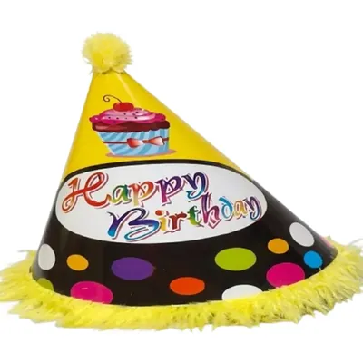 Pack of 500 Pcs (50 Packs x 10) Colourful Yellow & Black Fur Birthday Caps for Party Celebration with Elastic Strap