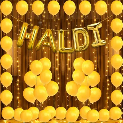 Haldi Ceremony Decor Kit with Balloons Light Photoshoot Set, 27 Pcs (pack of 3)