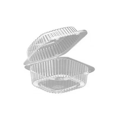 Reusable 60 ml PET Hinged Transparent Rectangular Container For Cookies, Snacks, Dry-Fruits Packaging (Pack-50 pcs)