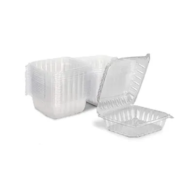 150 ml Hinged Rectangular Container, Air Tight Lid, Portable Storage Box for Meal Prep, Food Delivery & Travel (Pack-50 pcs)