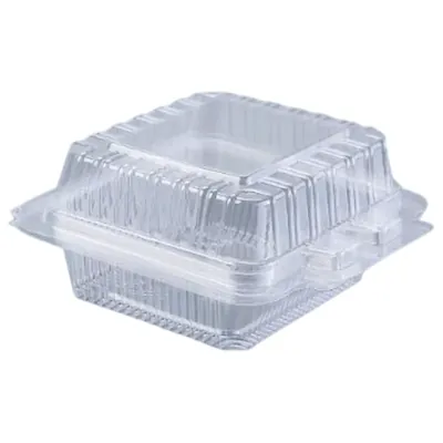 2400pcs, 70 ml Rectangular Plastic Hinged Container for Bakery, Snacks Packaging