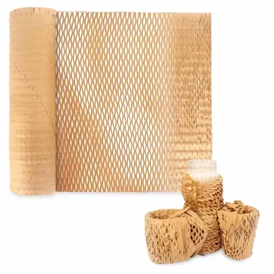 10 m x 10 Inch Honeycomb Paper Bubble Wrap Roll, Eco Friendly Cushioning Paper Roll for Packing, Shipping & Moving