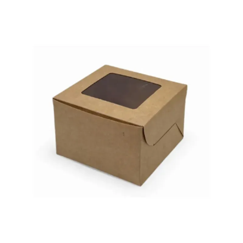 600 Pcs, Premium 3 x 3 x 2 Inch 280 GSM Kraft Window Box With Transparent Window for Brownies, Mini Pastries & Dry Snacks
