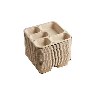 Chuk 5 CP Biodegradable Meal Tray 1000pcs, Eco Friendly Food Plate for Parties, Catering & Family Events