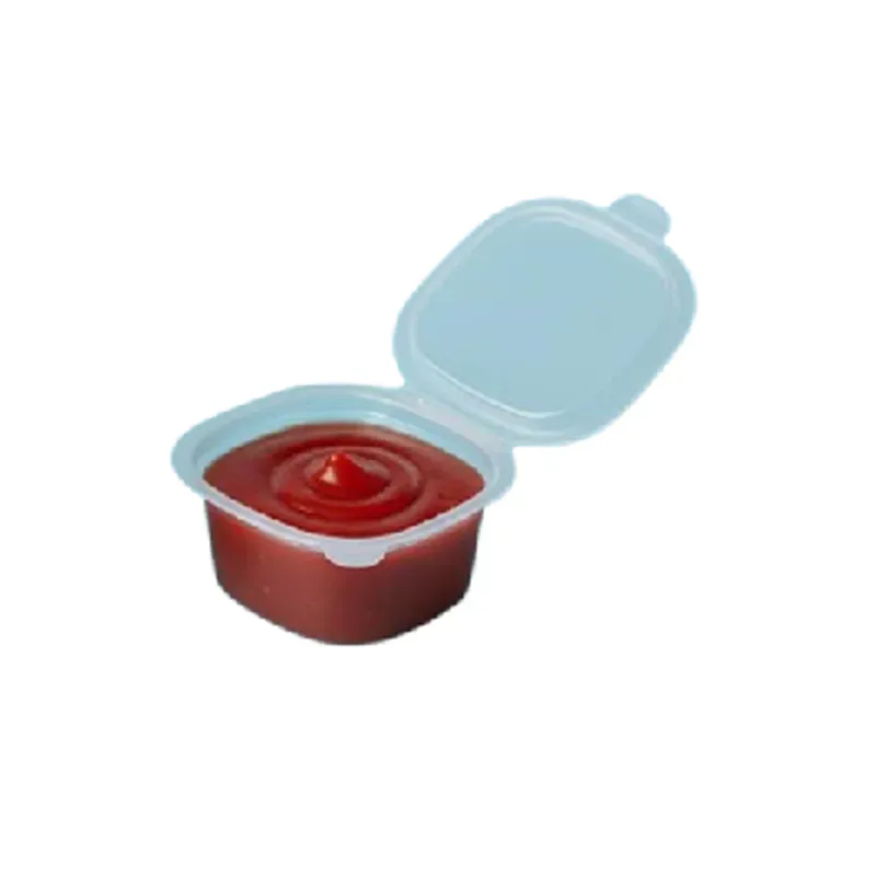 HORECA 35 ml Air Tight Sauce Dip Container, Transparent Dip with Lid Ideal for Chutney, Sweets and Rayta (Pack-100 pcs)