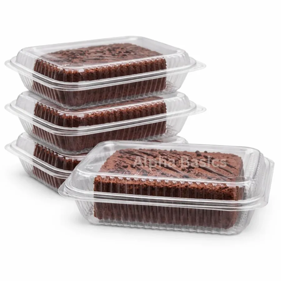 1000 ml, 200 Pcs Food Delivery & Kitchen Storage Box, Transparent Reusable Air Tight Hinged Container with High Dome Lid