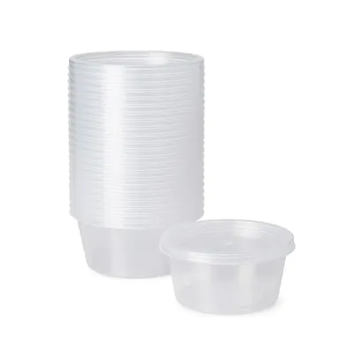 HORECA 100Pcs, 50 ml Chutney Container with Lid, Microwave Safe & Reusable, For Sauce, Masala, Pickle and Tiffin Use