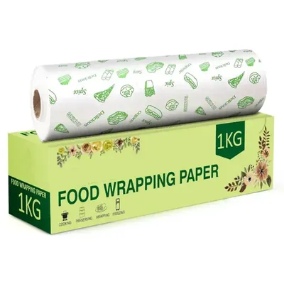 1 kg Gross, 100 m Premium Non Sticky Food Wrapping Paper Roll for Fast Food, Takeaway, Servings
