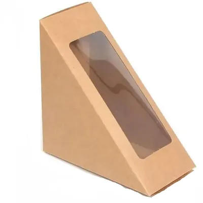 7.5 Inch x 5 Inch x 2.5 Inch, Disposable Kraft Triangle Sandwich Box for Picnic, Travel, Food Truck (Pack of 500 PCS)