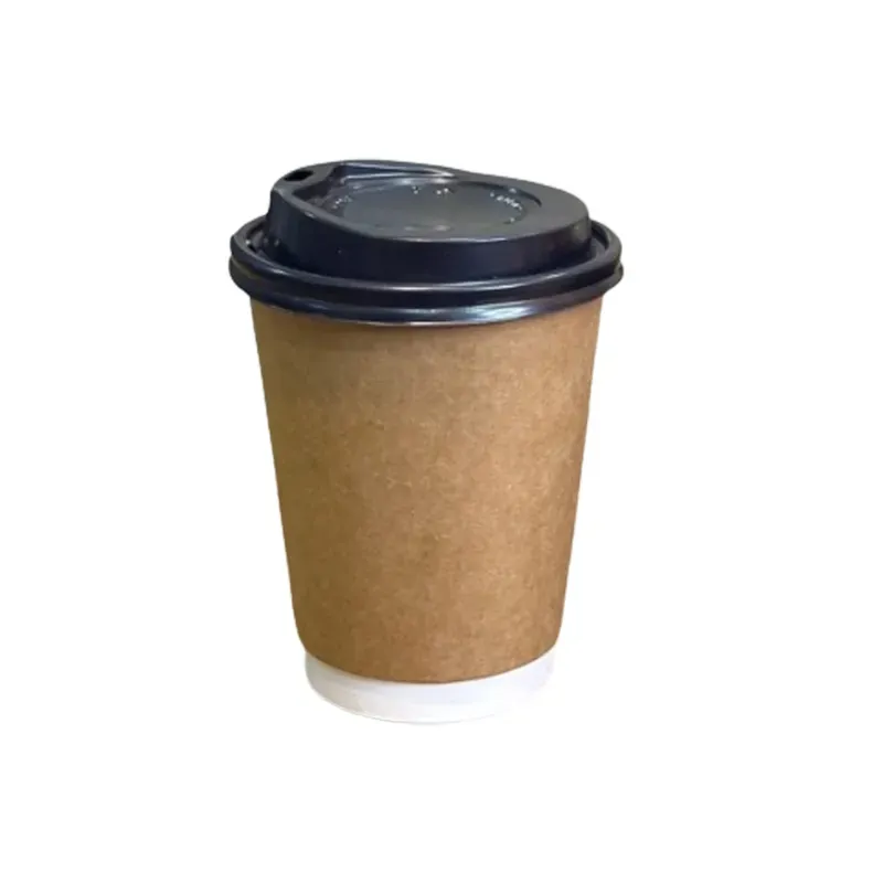 350 ml Disposable Double Wall Paper Cup with Lid For Coffee and Beverages (Pack-50 Pcs)