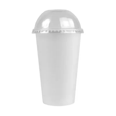 100 Pcs, 360 ml White Paper Cup with Dome Lid for Coffee, Tea Servings and Takeaway